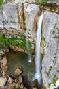 Okatse Kinchkha Waterfall, three-step waterfall cascade in the river gorge of Satsikvilo, Kutaisi, Gerogia Royalty Free Stock Photo