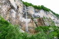 Okatse Kinchkha Waterfall, three-step waterfall cascade in the river gorge of Satsikvilo, Kutaisi, Gerogia Royalty Free Stock Photo