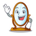 Okay big cartoon mirror in wooden frame