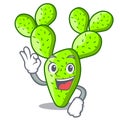 Okay cartoon opuntia cactus in the desert