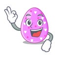 Okay cartoon shape easter color on eggs