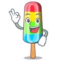 Okay character beverage colorful ice cream stick
