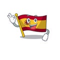 Okay character spain flag is stored cartoon drawer