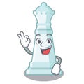 Okay chess queen on the mascot chessboard