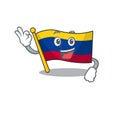 Okay flag colombia isolated in the cartoon