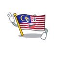 Okay flag malaysia cartoon isolated with character