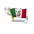 Okay flag mexico character in mascot shaped