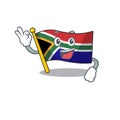 Okay flag south africa with cartoon shape