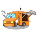 Okay Food Truck with Isolated on mascot