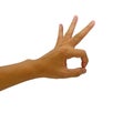 Okay Gesture of man hand on white background Royalty Free Stock Photo