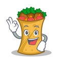 Okay kebab wrap character cartoon Royalty Free Stock Photo