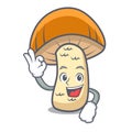 Okay orange cap boletus mushroom character cartoon