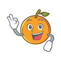Okay orange fruit cartoon character
