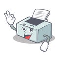 Okay printer character cartoon style