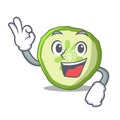 Okay sliced cucumber hamburger ingredient character cartoon