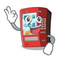 Okay vending machine isolated with the mascot