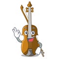Okay violin in the shape cartoon wood