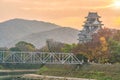 Okayama castle in autumn season in Okayama city, Japan Royalty Free Stock Photo