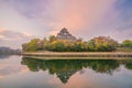 Okayama castle in autumn season in Okayama city, Japan Royalty Free Stock Photo