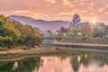 Okayama castle in autumn season in Okayama city, Japan Royalty Free Stock Photo