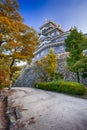 Okayama Crow Castle or Ujo Castle in Okayama City on the Asahi River in Japan