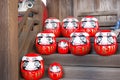 Daruma dolls at Achi Shrine in Kurashiki, Okayama, Japan. Shrines have a history of over 400 years