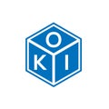 OKI letter logo design on black background. OKI creative initials letter logo concept. OKI letter design