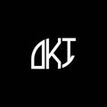 OKI letter logo design on BLACK background. OKI creative initials letter logo concept. OKI letter design
