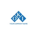 OKI letter logo design on WHITE background. OKI creative initials letter logo concept. OKI letter design