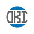 OKI letter logo design on white background. OKI creative initials circle logo concept. OKI letter design