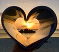 Okinawa Araha beach sunset heart