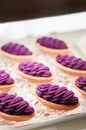 Okinawa Beni Imo tart or sweet purple yam tart