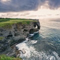 Okinawa Cape Manzamo Rock cliff landscape sunset sky Royalty Free Stock Photo