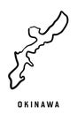 Okinawa island simple outline vector map Royalty Free Stock Photo