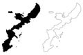 Okinawa island map vector