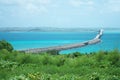 Irabu bridge, the longest toll-free bridge in Japan, connecting Miyako island and Irabu island Royalty Free Stock Photo