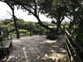 Wooden balcony of Valley of Gangala in Okinawa, Japan.