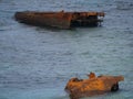 A broken stranded ship along Iguana Rock in Irabujima island, Okinawa