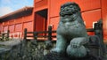 Shisa lion stone at Hoshimmon gate, Shuri Castle. Royalty Free Stock Photo