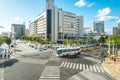 Okinawa Kencho-mae crossing downtown of Naha, Okinawa, Japan