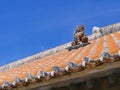 OKINAWA Lion on Ryukyu architecture Roof Art Okinawa island Japan