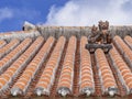 OKINAWA Lion on Ryukyu architecture Roof Art Okinawa island Japan