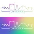 Okinawa skyline. Colorful linear style.