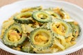 Okinawan cuisine, Bitter melon stir fried Royalty Free Stock Photo