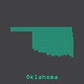 Oklahoma abstract dots state map. Dotted style. Royalty Free Stock Photo