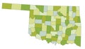 Detailed editable political map with separated layers. Oklahoma. Royalty Free Stock Photo