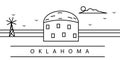Oklahoma city line icon. Element of USA states illustration icons. Signs, symbols can be used for web, logo, mobile app, UI, UX Royalty Free Stock Photo