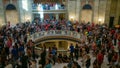 Crowd protesting vaccine mandates inside of Oklahoma Capitol