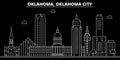 Oklahoma City silhouette skyline. USA - Oklahoma City vector city, american linear architecture, buildings. Oklahoma Royalty Free Stock Photo