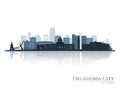 Oklahoma City skyline silhouette with reflection. Royalty Free Stock Photo